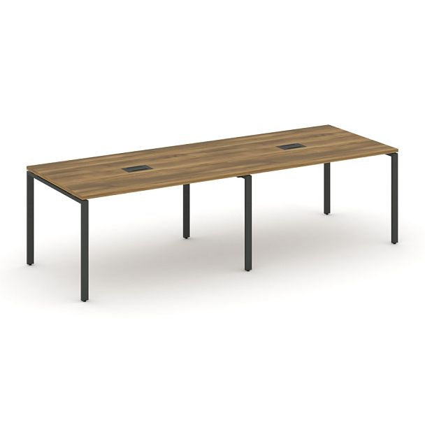 Concept Стол переговорный (2 столешницы) CN.PRG-022 Сандал Янтарный/Металл Антрацит 2360*980*750 - Вид 1