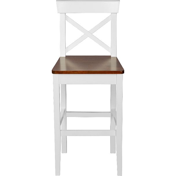 Стул полубарный деревянный с жестким сиденьем Бергольф Белый/Темный орех - Вид 2