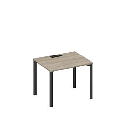 Стол письменный на металлокаркасе, столешница с заглушкой Space+ А1 ЧР 022 ВЛ вяз либерти/ черный гладкий - Фото предпросмотра