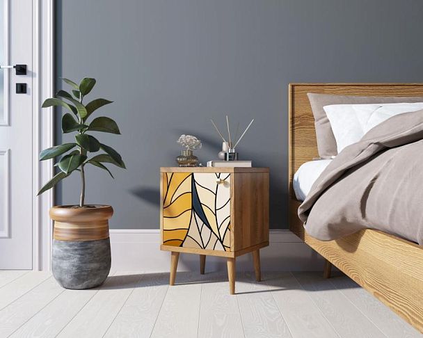 Тумбочка Berber с дверкой 08 принт арт BB21/Print_08, разноцветная - Вид 3