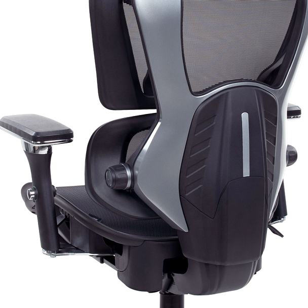 Кресло ATRONE (АТРОН) "Optimus ER-707", адаптивный механизм со слайдером, сетка, черный/серый, 532967 - Вид 18