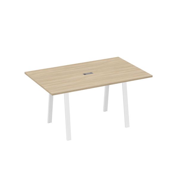 Стол 160 в переговорную металлокаркас TRE A4 А4 Б3 121 БП дуб скандинавский / металлокаркас белый - Вид 1
