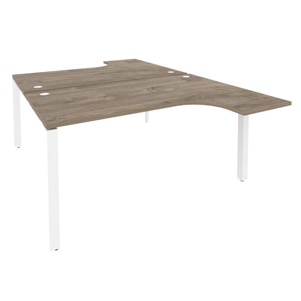 Onix Рабочая станция на П-образном м/к O.MP-D.SA-4 Тиквуд темный/Белый металл 1580*2395*750 (1635/460) - Вид 1