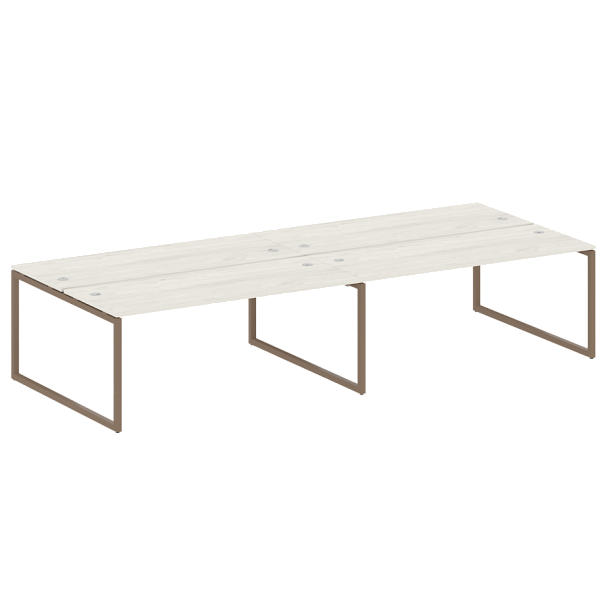 Metal System Quattro Р. ст. на 4 раб. места на О-образном м/к 40БО.СМ-4.5 Дуб наварра/Мокко металл 3600*1475*750 - Вид 1