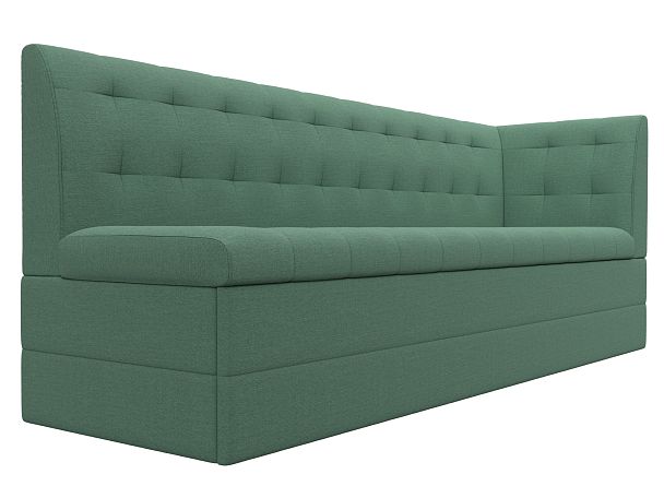 Диван кухонный Бриз с углом справа Рогожка зеленый - Вид 3