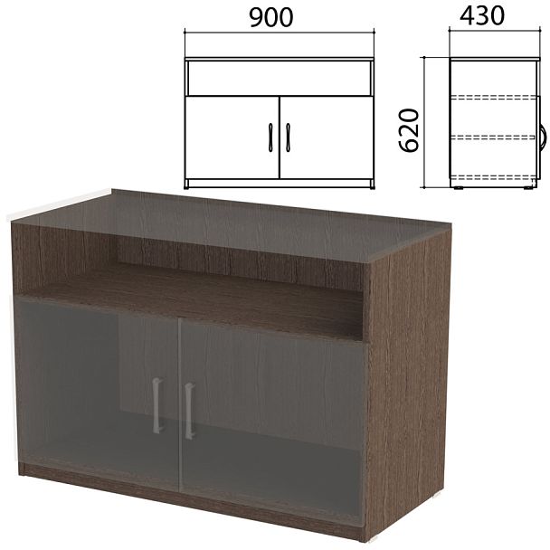 Каркас тумбы для оргтехники "Канц" 900х430х677 мм, цвет венге, ТК28.16.2 - Вид 1
