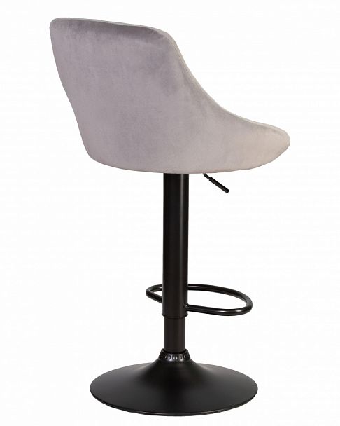 Стул барный DOBRIN LOGAN BLACK (серый велюр (MJ9-75)) - Вид 5