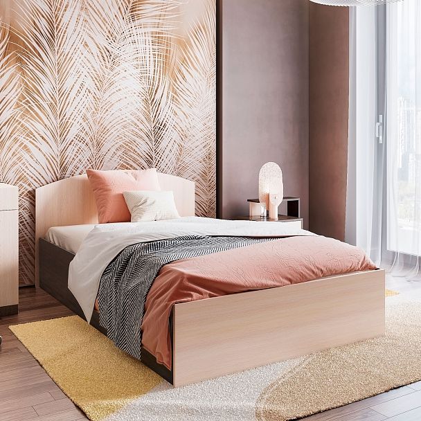 Кровать 0,8 Ненси-1 (800х872х2032) венге/дуб молочный - Вид 2