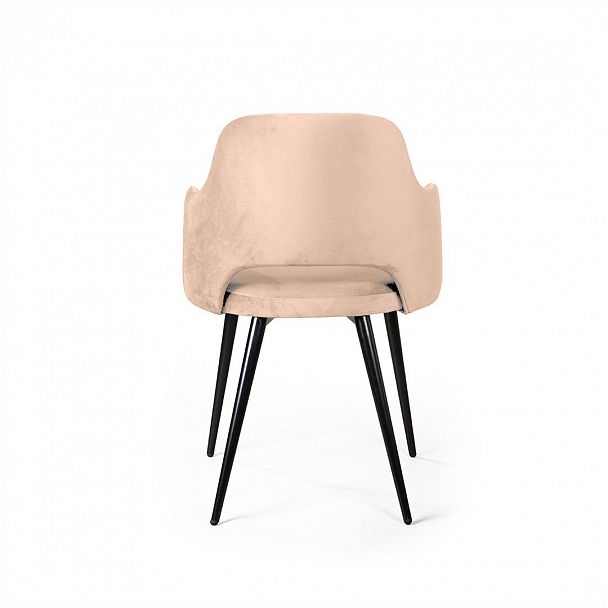 Стул William с подлокотниками, бархат бежевый 5/ черный конус - Вид 4