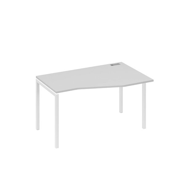 Стол эргономичный правый "Техно" на металлокаркасе DUE A4 А4 Б2 064 БП серый / металлокаркас белый - Вид 1