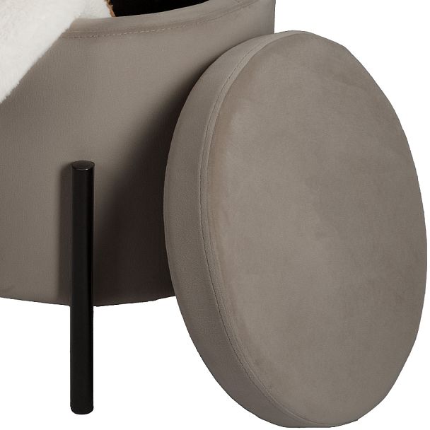 Пуф Кен с местом для хранения Мокко велюр Confetti mocco/черный - Вид 5