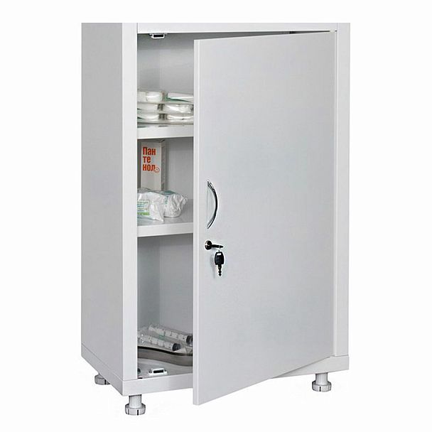 Шкаф медицинский 1-створчатый HILFE "МД 1 1760/SG" 1850х600х400мм, стекло, белый, S26199204509 - Вид 5
