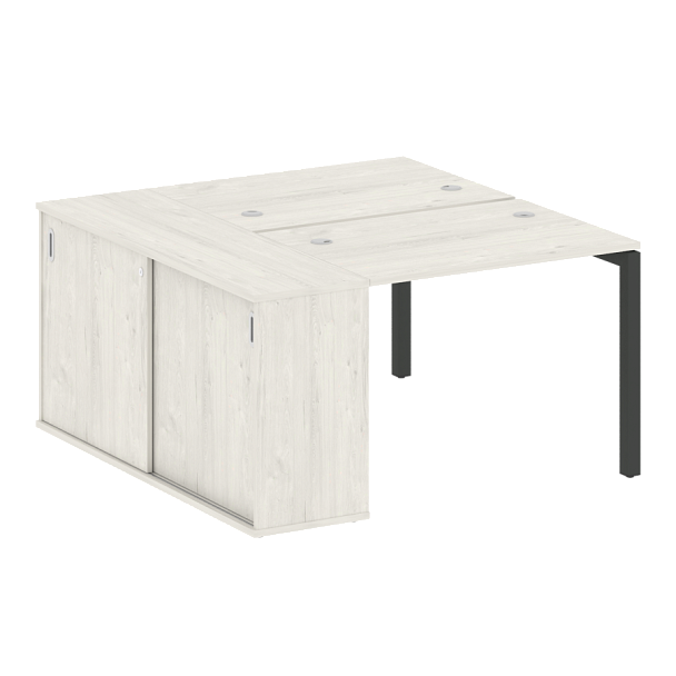 Metal System Quattro Р. ст. с шкафом-купе на П-образном м/к 50БП.РС-СШК-1.1 Т Дуб наварра/Антрацит металл 1410*1475*750 - Вид 1