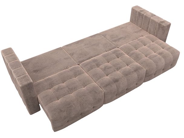 Диван прямой Лига-052 НПБ Лонг Велюр бежевый - Вид 10