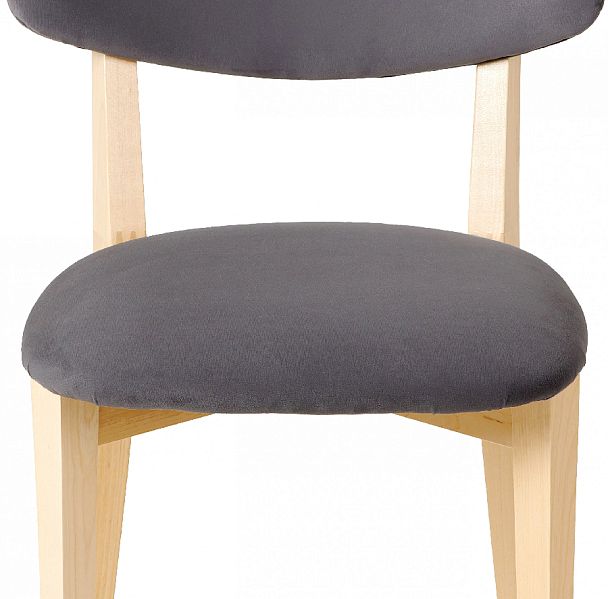 Стул деревянный с мягким сиденьем Мэти Натуральный/Серый велюр - Вид 11