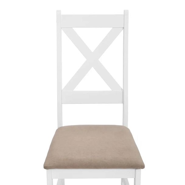 Стул Кроссман/Crossman, Многослойный березовый шпон, white/велюр бежевый - Вид 6