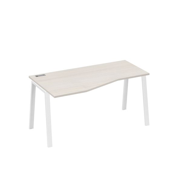 Стол эргономичный левый "Техно" на металлокаркасе TRE A4 А4 Б3 065 БП дуб / металлокаркас белый - Вид 1