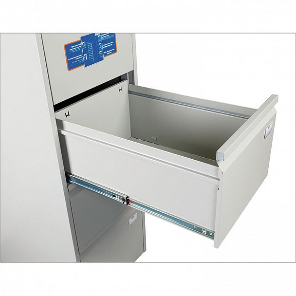 Шкаф картотечный ПРАКТИК "AFC-04", 1330х467х630 мм, 4 ящика, для 220 подвесных папок, формат папок Foolscap или A4 (БЕЗ ПАПОК) - Вид 6