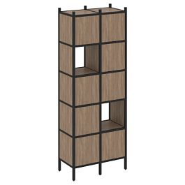 Loft Прямой стеллаж наборный VR.L-05 Дуб аризона/Чёрный металл 862*446*1869 - Фото предпросмотра