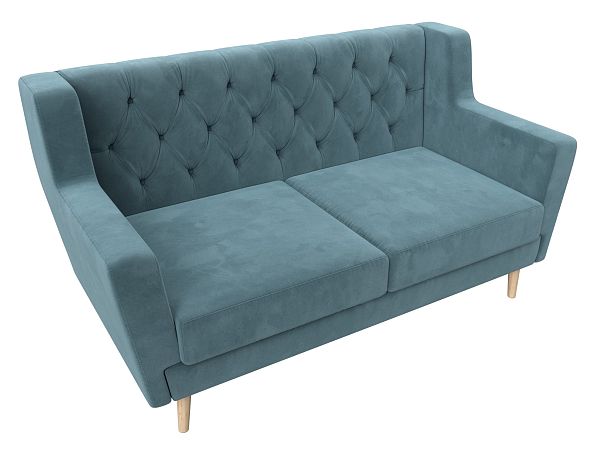 Прямой диван Брайтон 2 Люкс (полностью велюр бирюзовый) - Вид 5