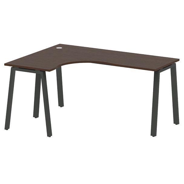 Metal System Стол криволинейный левый на А-образном м/к БА.СА-4 (L) Венге/Антрацит металл 1600*1200*750 - Вид 1