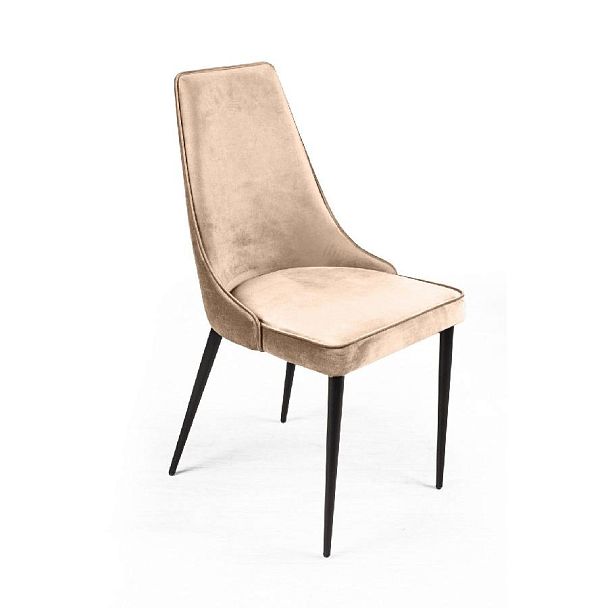 Стул Oliver, бархат бежевый 5/ чёрный конус - Вид 4