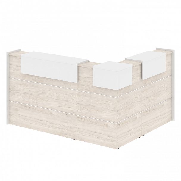 Ресепшн Г-образный "Onix" O.R-K-28 денвер светлый/белый - Вид 2