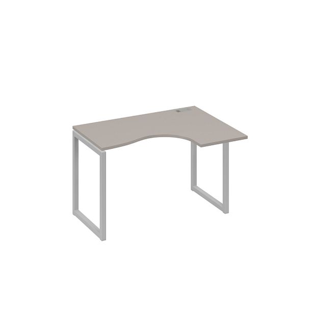 Стол 120 эргономичный правый Классика каркас QUATTRO A4 А4 Б4 032 БП мокко премиум / металлокаркас серый - Вид 1