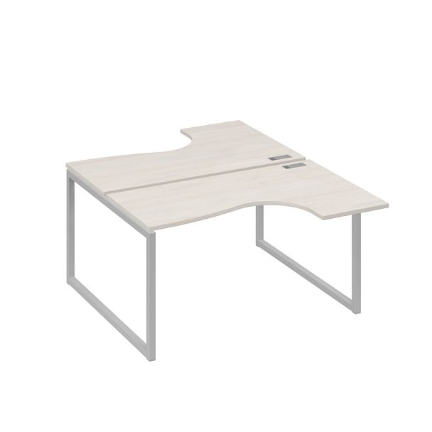 Рабочая станция каркас QUATTRO столы Классика (2х140) A4 А4 Б4 181 БП дуб / металлокаркас серый - Вид 1
