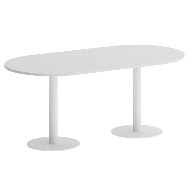 Home Office Стол овальный VR.SP-5-180.1 Белый/Белый металл 1800*900*750 - Вид 1