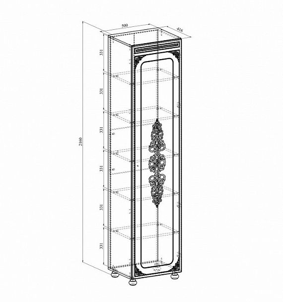 Шкаф для белья Ассоль плюс АС-531К - Вид 2