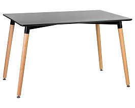 Стол обеденный DOBRIN SERRA WIDE (ножки светлый бук, столешница чёрная) - Фото предпросмотра