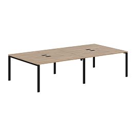 Стол 4-х местный EUWST 3116 Дуб Денвер светлый/Черный 3126х1606х750 EDIS - Фото предпросмотра