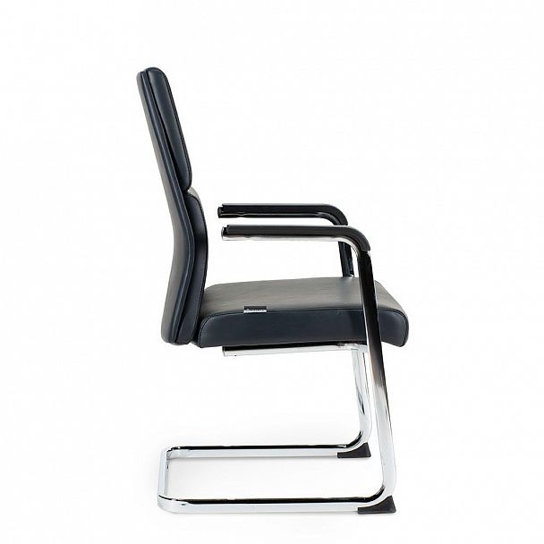 Кресло Лондон CF / хром / черный+черные вставки экокожа - Вид 3