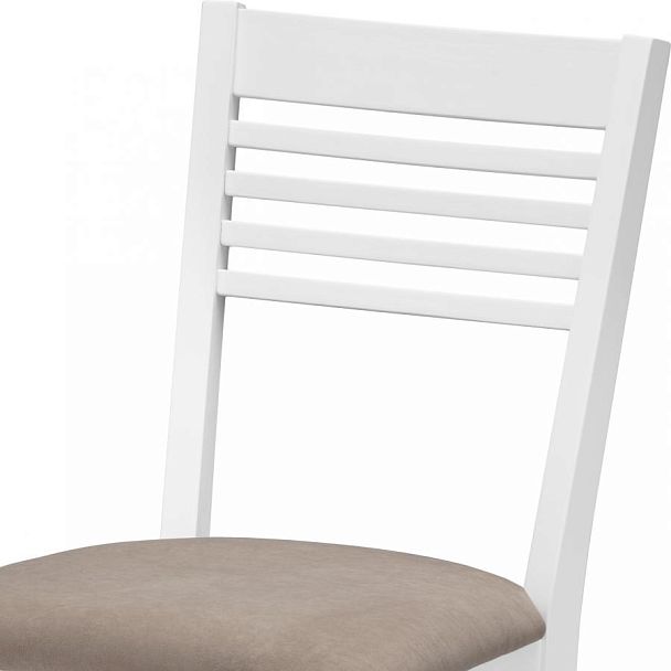 Стул деревянный с мягким сиденьем Ноэль Белый/Латте велюр - Вид 5