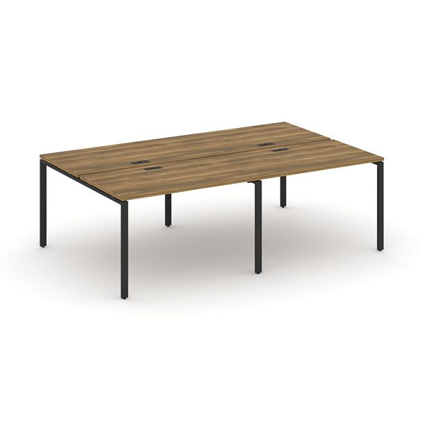 Concept Рабочая станция на 4 места CN.DRS-006 Сандал Янтарный/Металл Черный 2360*1480*750 - Вид 1