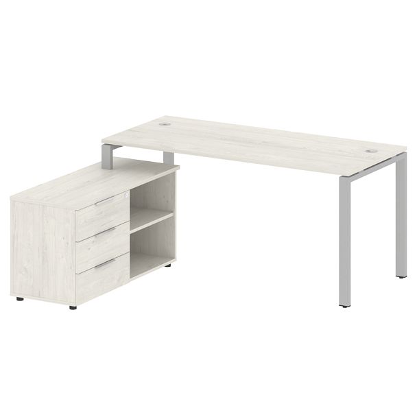 Metal System Р. ст. с тумбой на П-образном м/к БП.РС-СТС-2.4 (L) Дуб наварра/Серый металл 1700*1520*750 - Вид 1