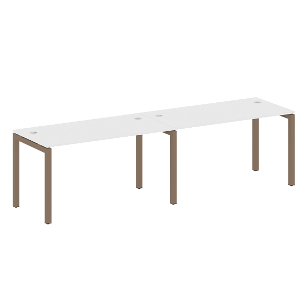 Metal System Quattro Р. ст. на 2 раб. места на П-образном м/к 50БП.СМ-2.3 Белый/Мокко металл 2800*720*750 - Вид 1