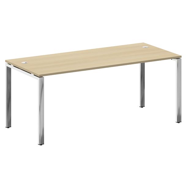 Metal System Direct Стол рабочий руководителя на П-обр. м/к БП.СРР-5.8 Акация/Нерж. сталь 1800*800*750 - Вид 1