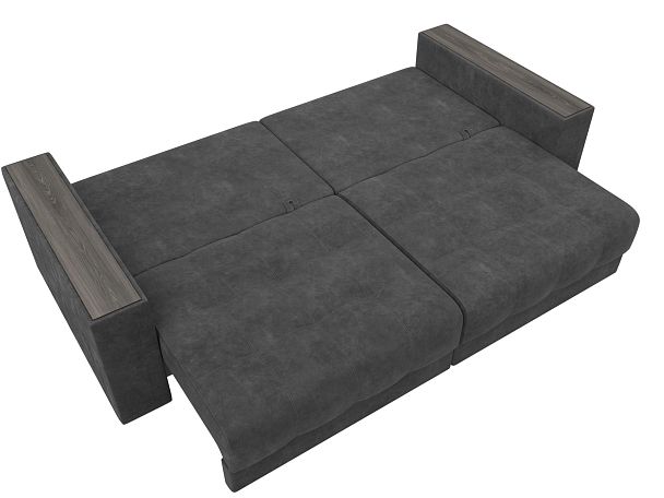 Диван прямой с декором Лига-049 НПБ Велюр серый - Вид 10