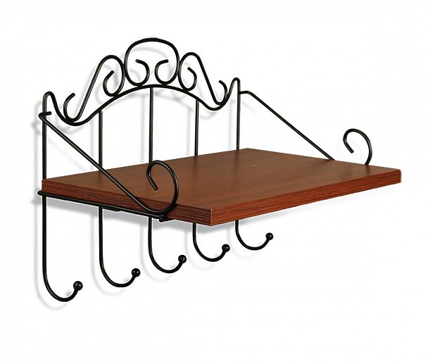 Полка Sheffilton Грация 669 черный/орех - Вид 2