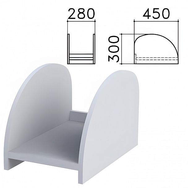 Подставка под системный блок "Монолит", цвет серый, ПМ32.11 - Вид 2
