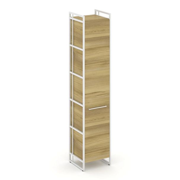 Rift Шкаф 5 ниш узкий RF.SU-51 (R) Дуб Винченцо/Металл Белый 420*396*2010 - Вид 1