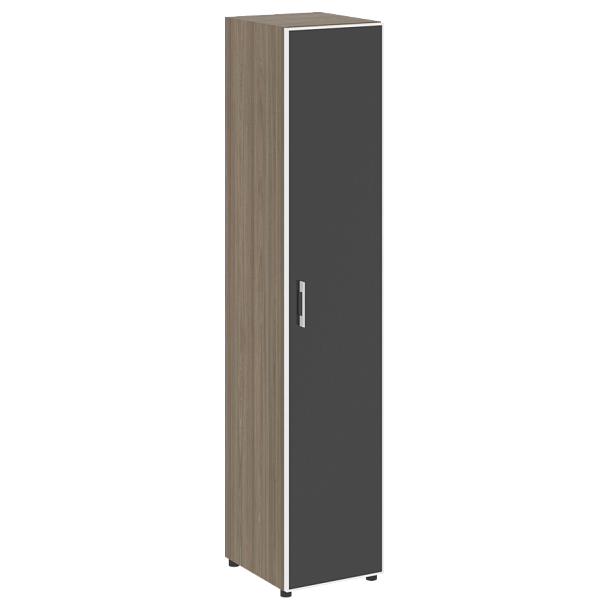 Yalta Шкаф узкий LT.SU-1.10 R (R) black Вяз/Стекло black 400*450*1987 - Вид 1