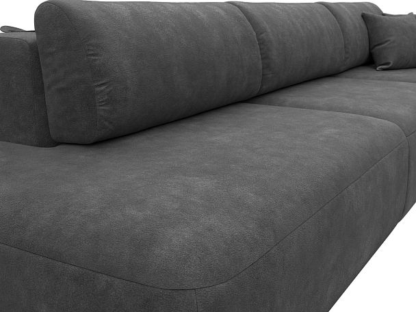 Диван прямой Лига-036 НПБ Модерн Лонг подлокотник справа Велюр серый - Вид 4