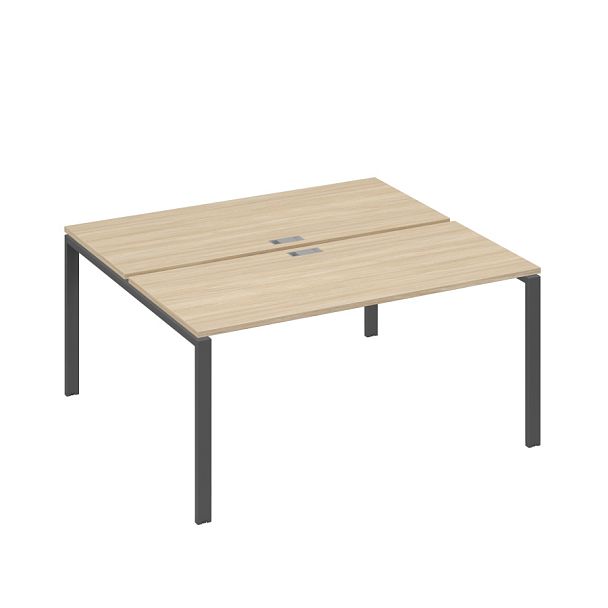 Рабочая станция на металлокаркасе UNO (2х160) A4 А4 Б1 175 БП дуб скандинавский / металлокаркас антрацит - Вид 1