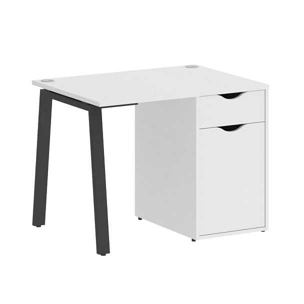 Home Office Стол письменный VR.SP-3-98.1.A Белый бриллиант/Антрацит металл 980*720*750 - Вид 1