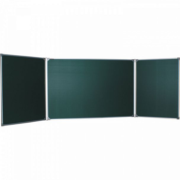 Доска для мела магнитная 3-х элементная 100х150/300 см, 5 рабочих поверхностей, зеленая, BOARDSYS, ТЭ-300М - Вид 1