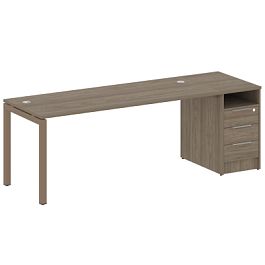 Metal System Quattro Р. ст. с тумбой на П-образном м/к 50БП.РС-СТП-1.5 Вяз/Мокко металл 2212*720*750 - Фото предпросмотра