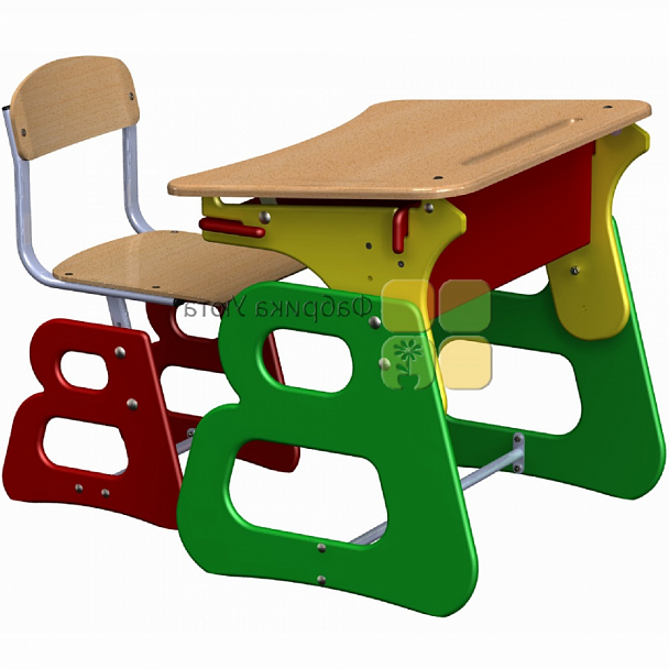 "Вэзбука" одноместный комплект (парта+стул) регулируемые (1-3 гр.) - Вид 1
